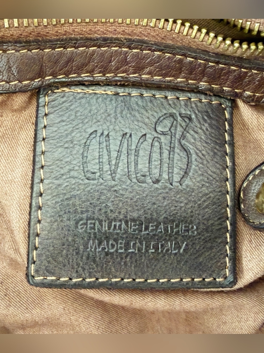 Civico 93 Bag Woven Leather Hobo Saddle Chic Boho Brown Medium - Picture 10 of 11